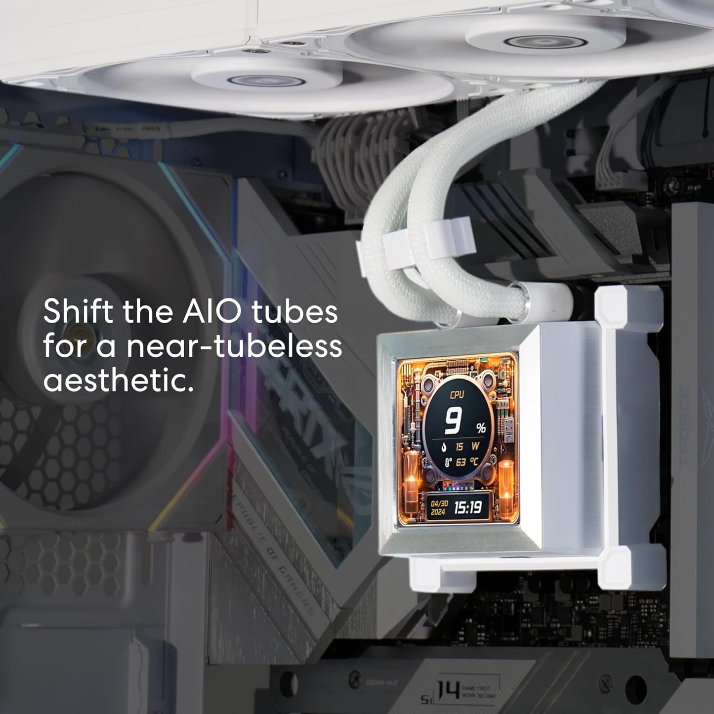 LIAN LI HYDROSHIFT LCD 360S LIQUID COOLER WITH HEATSINK- WHITE (G89.GHSLCD36SW.IN)