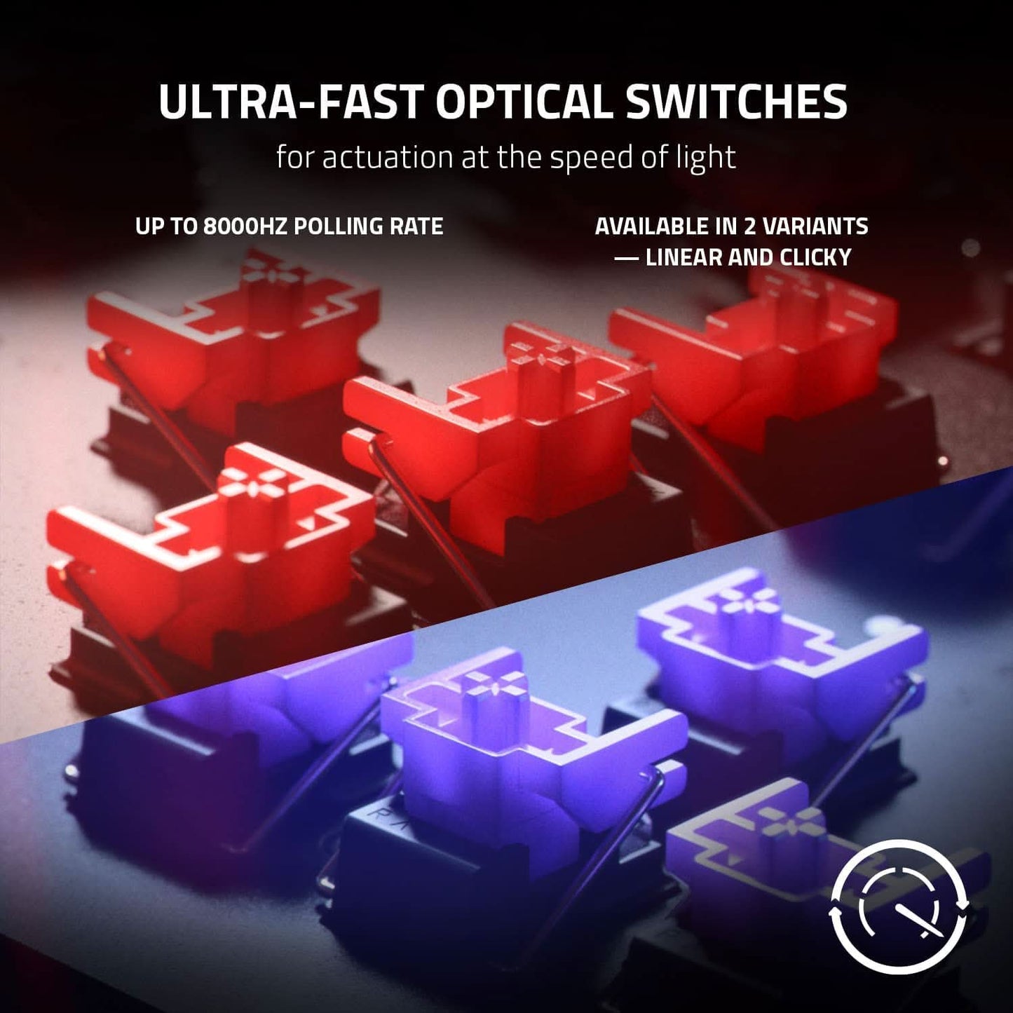 RAZER HUNTSMAN V2 TENKEYLESS - OPTICAL GAMING KEYBOARD (LINEAR RED SWITCH) - QUARTZ EDITION RZ03-03942000-R3M1