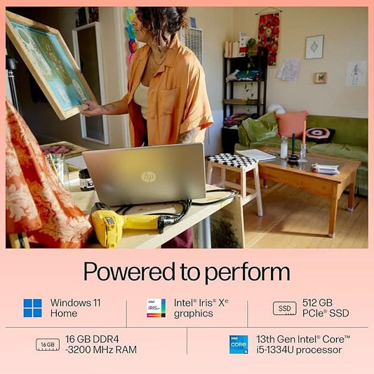 HP 15 FD0221TU [CI5-1334U 13TH GEN/16GB/512GB SSD/WIN11 HOME+MSO/15.6 INCH/INTEGRATED GRAPHICS /1 YEAR(S)/SILVER]