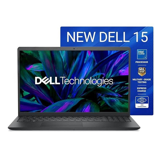 Dell 15, Intel Core 3 14th Gen-100U, 16GB DDR4, 512GB SSD, FHD IPS, 15.6"/39.62cm, Windows 11, Microsoft Office Home 2024, Carbon Black, 1.63Kg, Thin & Light, Laptop Model NO - Dell 15 DCU5250