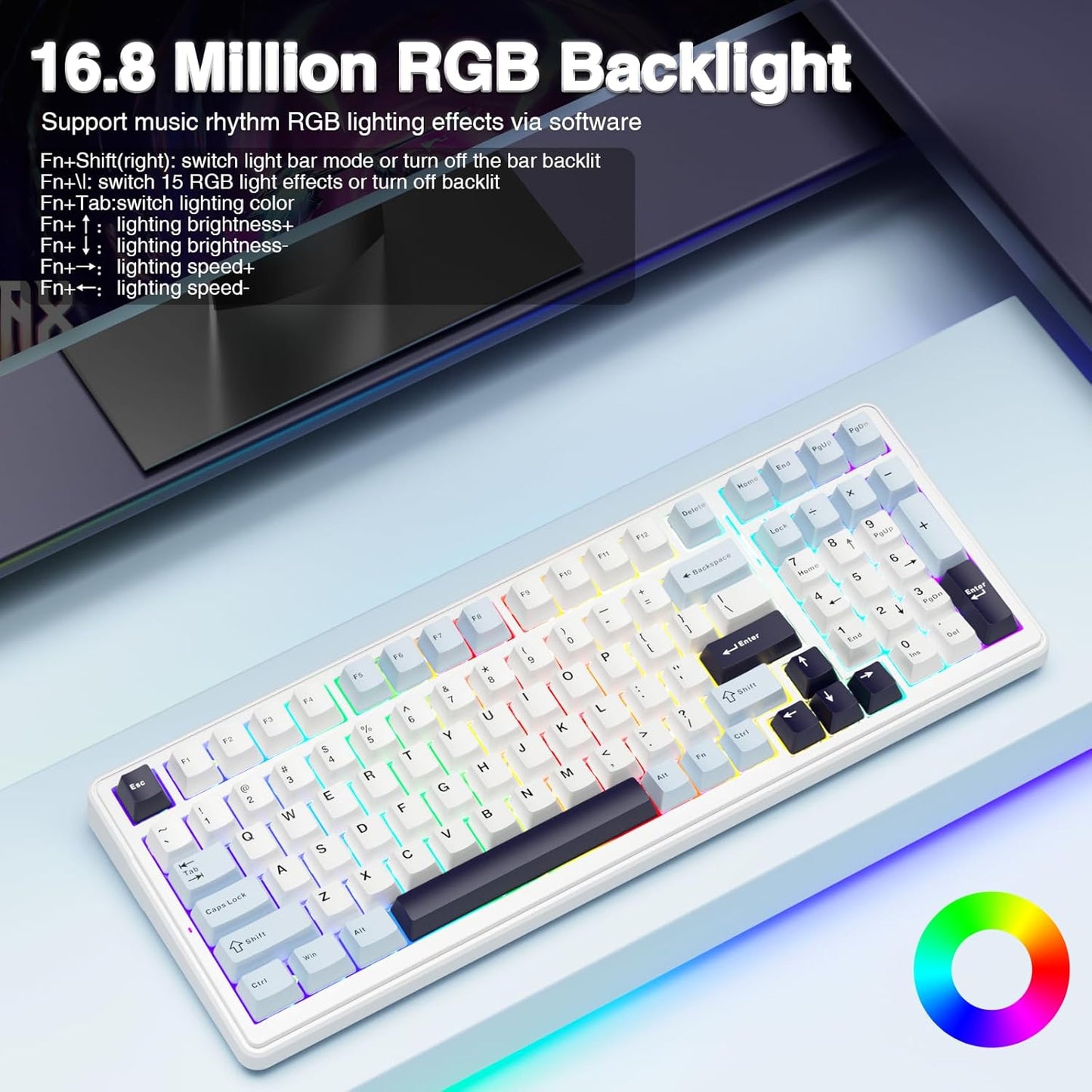 AULA F99 ICE BLUE REAPER SWITCH MECHANICAL GAMING KEYBOARD