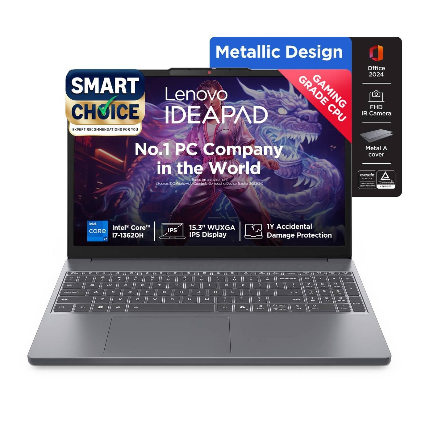 LENOVO IDEAPAD SLIM 3 83K100CJIN [CI7-13620H/16GB/512GB SSD/WIN11 HOME+MS24/15.3"/INTEGRATED GRAPHICS/1 YEAR(S)/GREY]