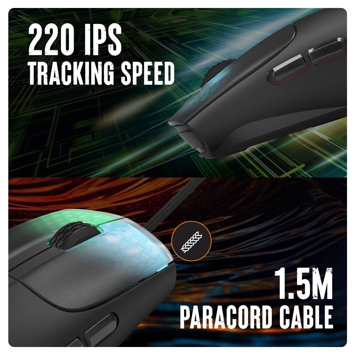 Cosmic Byte Pulse Wired RGB Gaming Mouse (Black)
