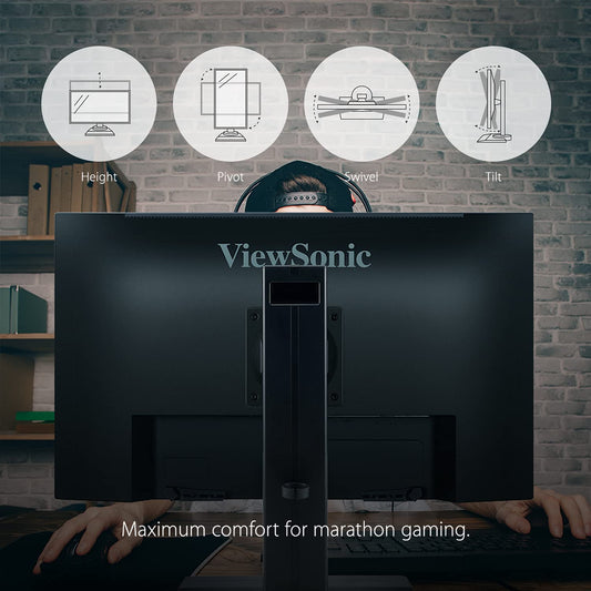ViewSonic 60.96 Cm (24") FHD Fast IPS 240Hz 0.5ms Premium Gaming Monitor,Blur Busters 2.0 Certified, VESA HDR 400, Height Adjustment, Tilt, Pivot, Swivel, HDMI,DP, USB A,B &104% sRGB-XG2431