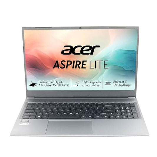 acer Aspire Lite, AMD Ryzen 5 7430U Processor, 8 GB RAM, 512 GB SSD, Full HD, 15.6"/39.62 cm, Windows 11 Home, Steel Gray, 1.59 kg, AL15-41, Thin and Light Laptop