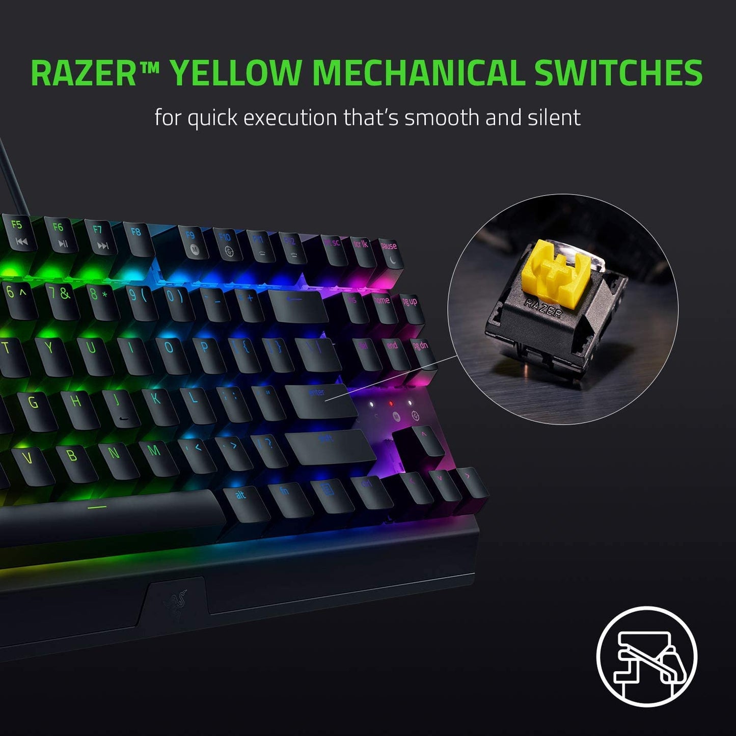 Razer BlackWidow V3 Tenkeyless - Mechanical Gaming Keyboard (Yellow Switch)