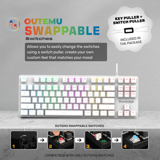 COSMIC BYTE CB-GK-37 FIREFLY (WHITE) GAMING KEYBOARD