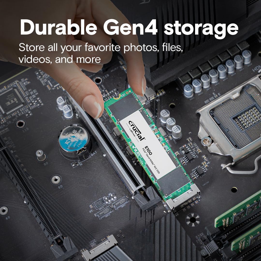 CRUCIAL E100 1TB PCIE GEN4 2280 NVME M.2 SSD CT1000E100SSD8