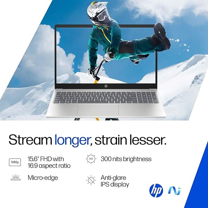 HP 15, Intel Core Ultra 5 125H (16GB DDR5, 1TB SSD) FHD, IPS, 15.6''/39.6cm, Win11, M365 Basic(1yr)*Office24, Silver, 1.65kg, fd1354TU, Intel Arc Graphics, FHD Camera w/Shutter, AI Powered Laptop
