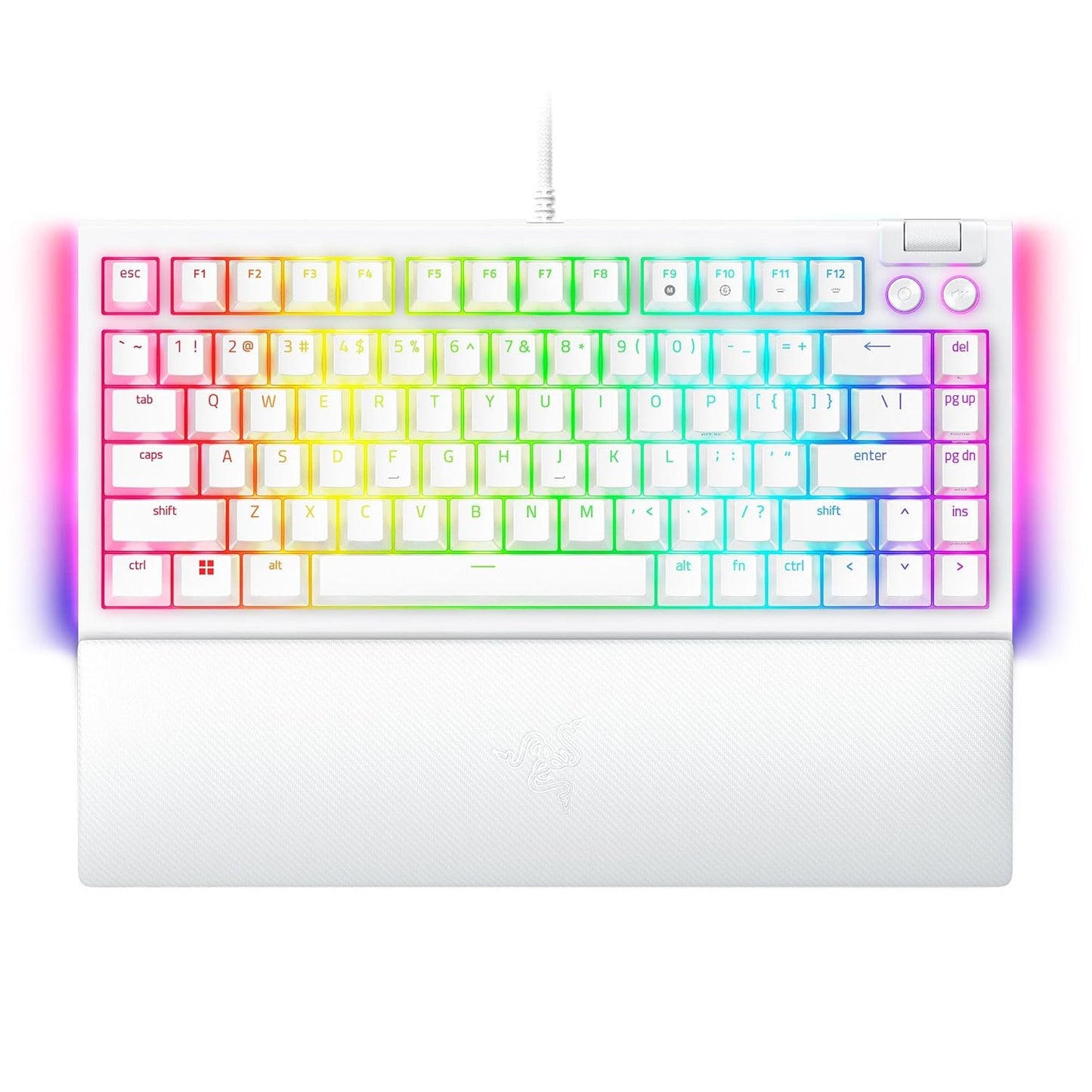 Razer BlackWidow V4 75% - Hot-swappable Mechanical Gaming Keyboard - White Edition - US Layout - World Packaging