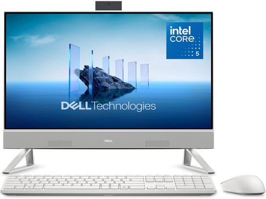 Dell 24 All-in-One Desktop ec24250-23.8-inch FHD Touch Display, Intel Core 5 Processor 120U, Intel Graphics, 16GB DDR5 RAM, 512GB SSD, Windows 11 Home White