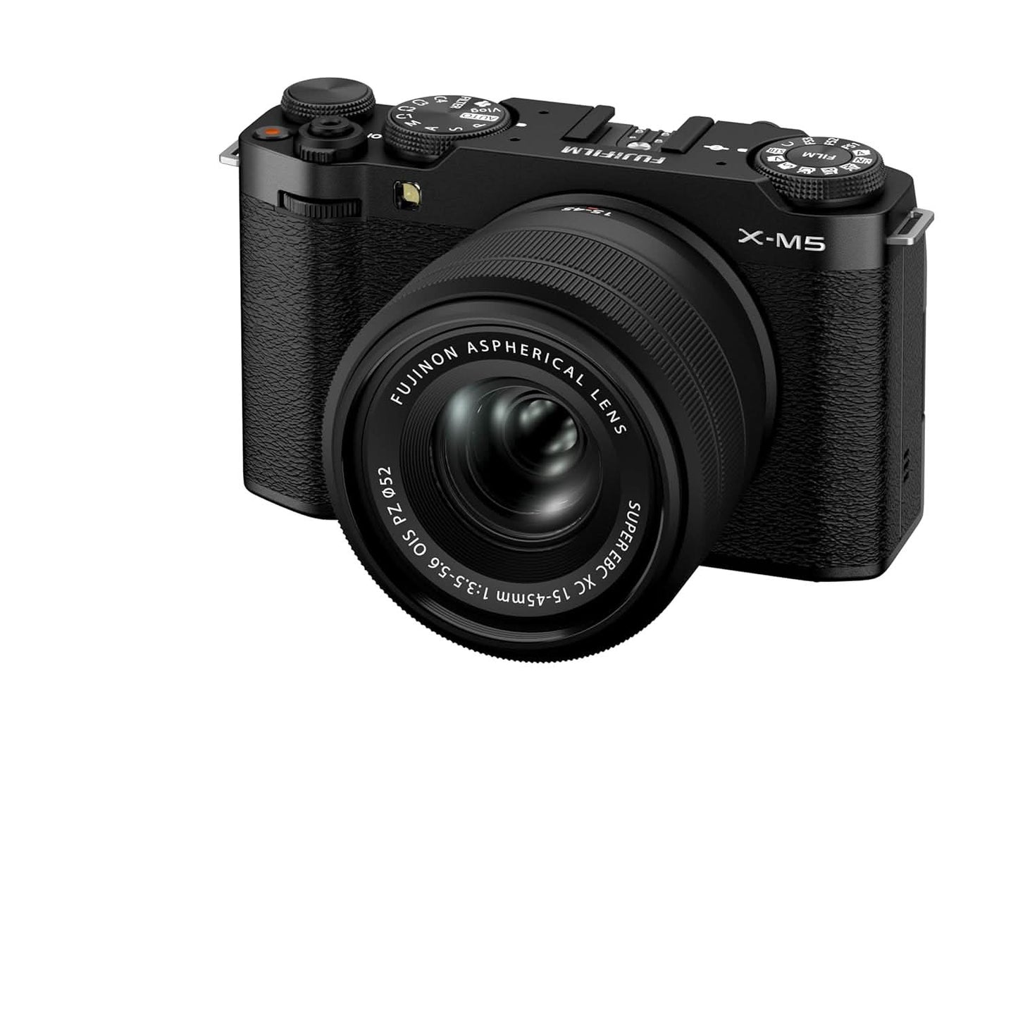 FUJIFILM X-M5 26.1MP APS-C X-TRANS CMOS 4 WITH 15-45 F/3.5-5.6 LENS|RETRO STYLE MIRRORLESS COMPACT TRAVEL CAMERA|6.2K VLOGGING|HIGH SPEED RECORDING FHD 240FPS|ADVANCE AF FOR STREET/LIFESTYLE - BLACK