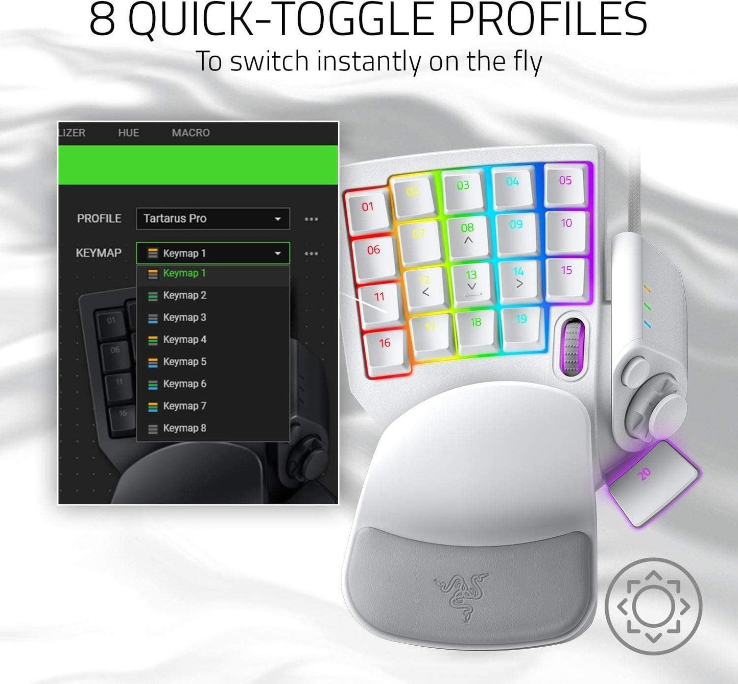 RAZER TARTARUS PRO ANALOG OPTICAL GAMING KEYPAD MERCURY