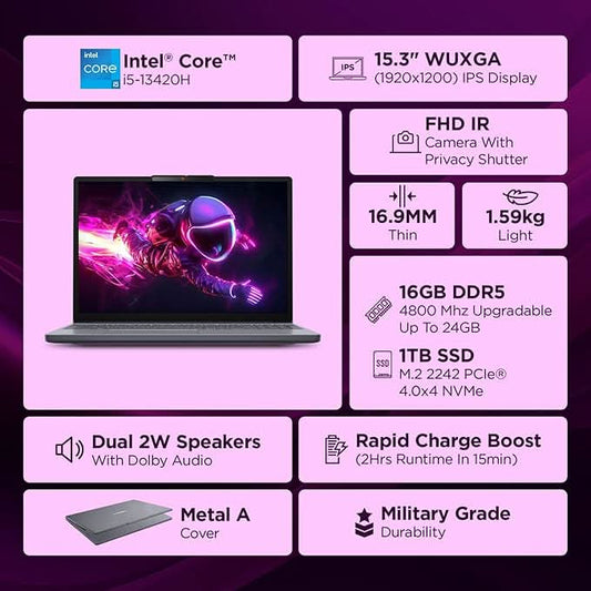 Lenovo Legion Pro 5 2025 Intel Core Ultra 9 275HX | NVIDIA RTX 5070 8GB (32GB RAM/1TB SSD/WQXGA OLED/165Hz/16 (40.6cm)/Windows 11/Office 2024+AI Now/Black/2.4Kg), 83F3007BIN AI Powered Gaming Laptop