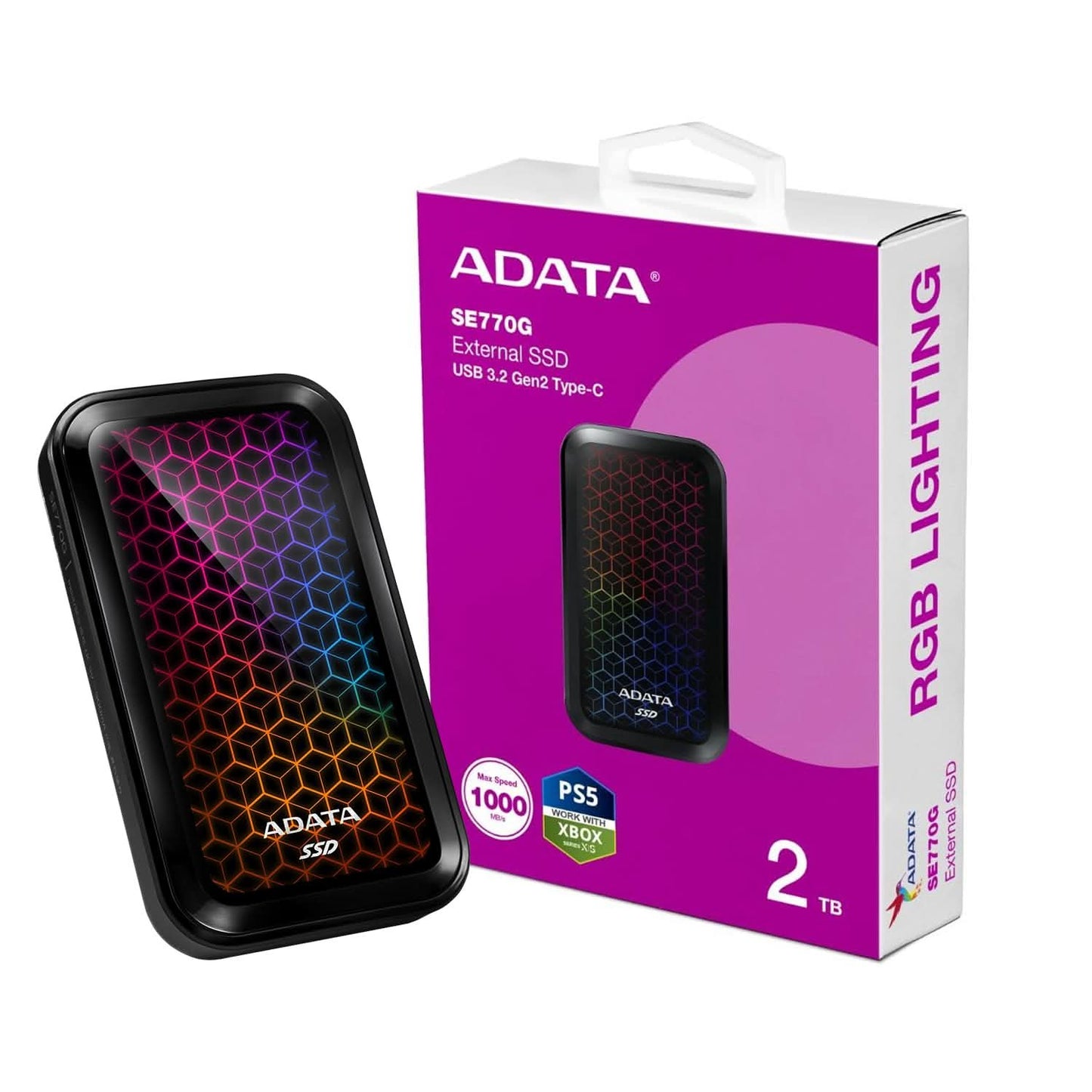 ADATA SE770G 2TB EXTERNAL SOLID STATE DRIVE ASE770G-2TU32G2-CBK