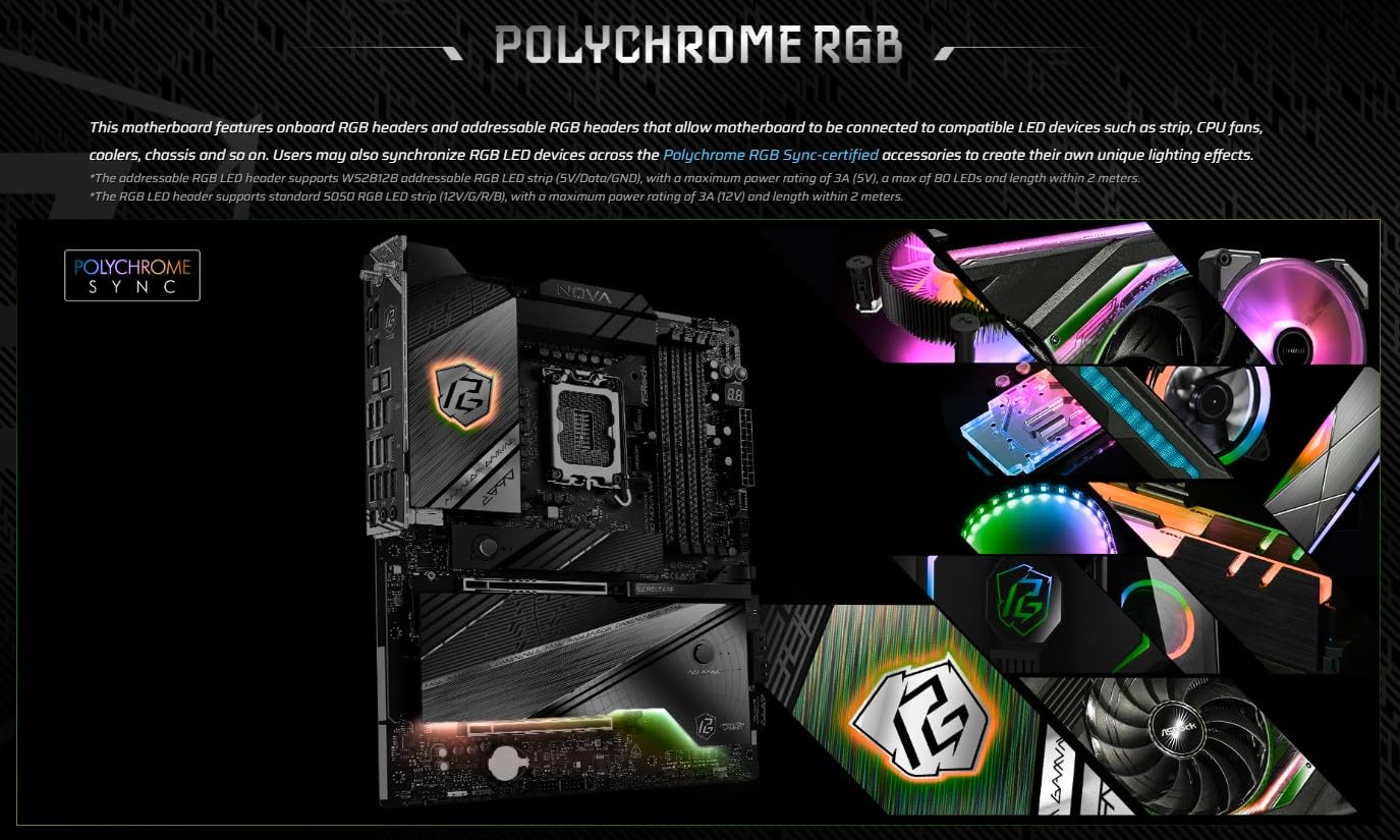 ASRock Intel Core Ultra Z890 Nova WiFi 7 Phantom Gaming ATX Motherboard