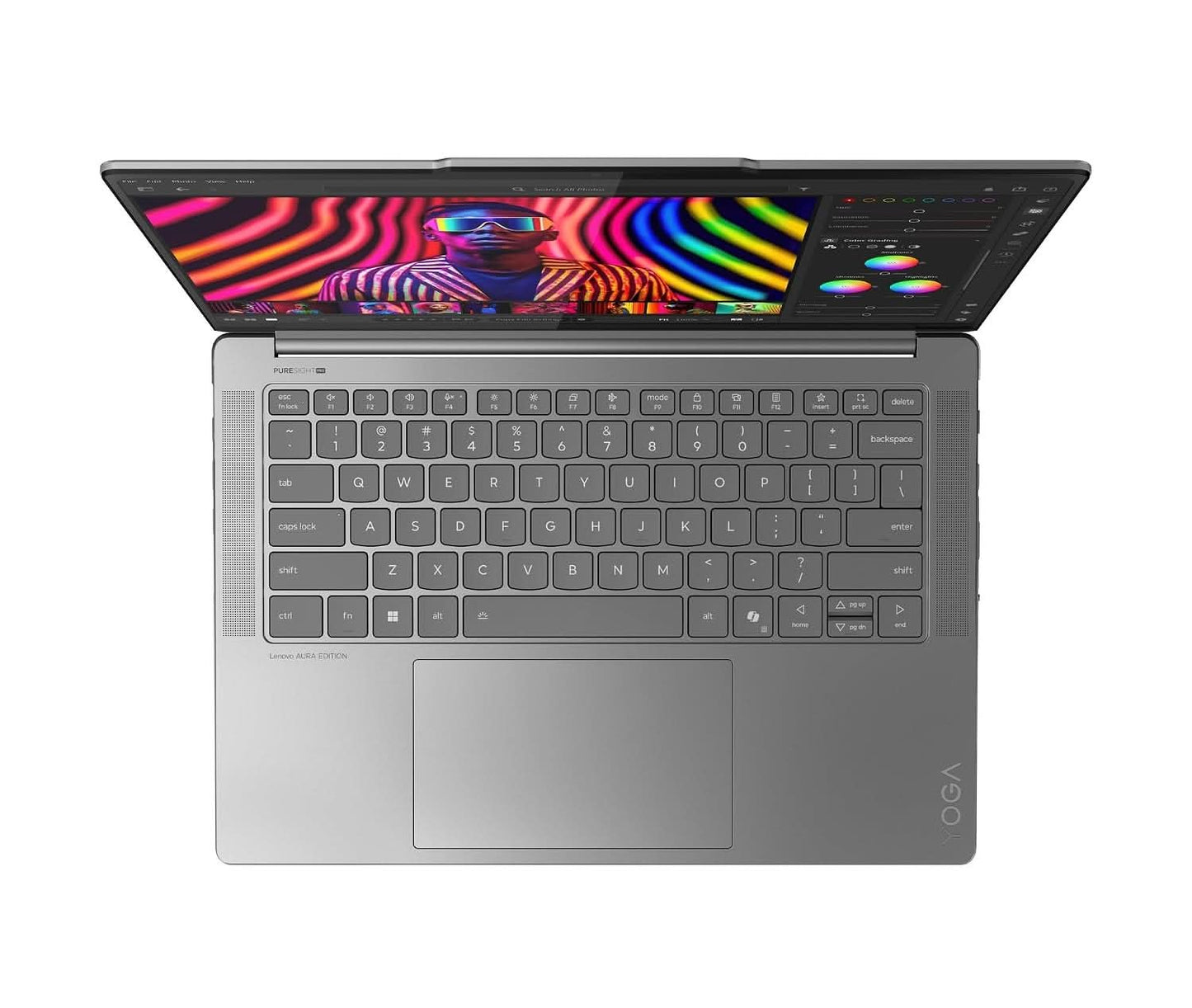 Lenovo Yoga Pro 7 Aura Edition Intel Evo Core Ultra 9 285H (32GB RAM/1TB SSD/14.5 Inch (36.8cm)/3K OLED Touchscreen/AI PC/Copilot+ PC/Windows 11/Office Home 2024 AI Now/Grey/1.5Kg), 83KF004CIN