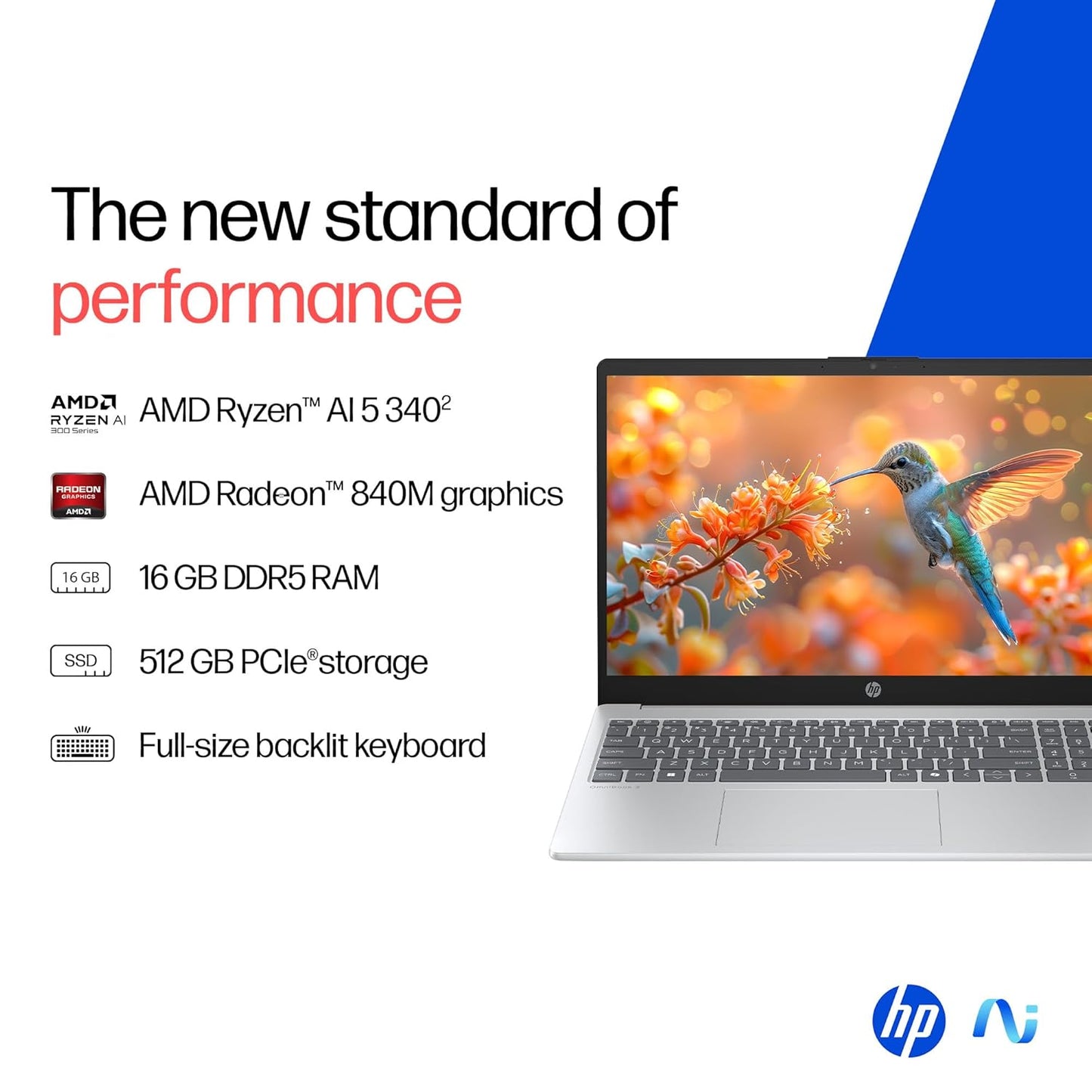 HP OMNIBOOK 3 15 FN0007AU [AI R5-340/16GB/512GB SSD/WIN11 HOME+MS24/15.6"/INTEGRATED GRAPHICS/1 YEAR(S)/SILVER]