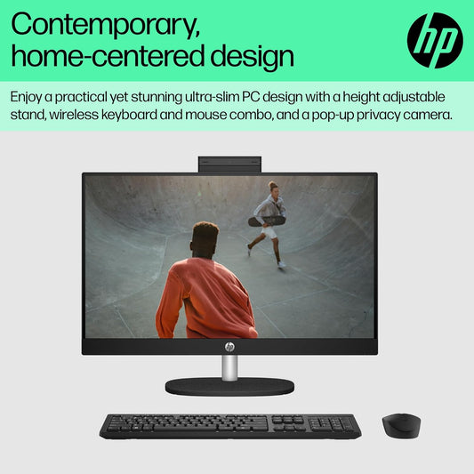 HP ALL-IN-ONE DESKTOP 24 PC, AMD RYZEN 5 7520U, 16 GB LPDDR5, 512GB SSD, 60.5 CM (23.8 INCH), DUAL 2W SPEAKERS,WINDOWS 11,MSO, SHELL WHITE, 5.27 KG, 24-CR0025IN