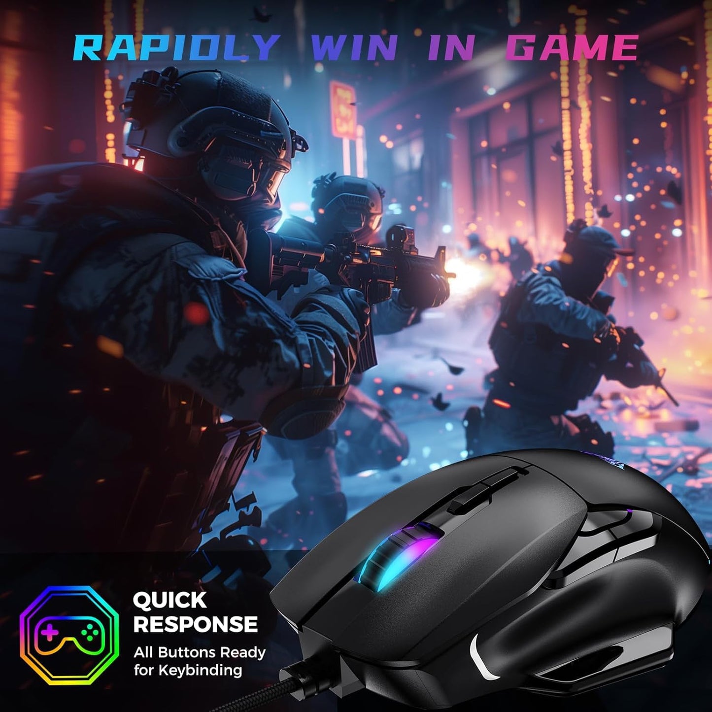 GAMING MOUSE, 12800 DPI RGB WIRED GAMING MOUSE GAMER FOR LAPTOP PC MAC,AULA F815