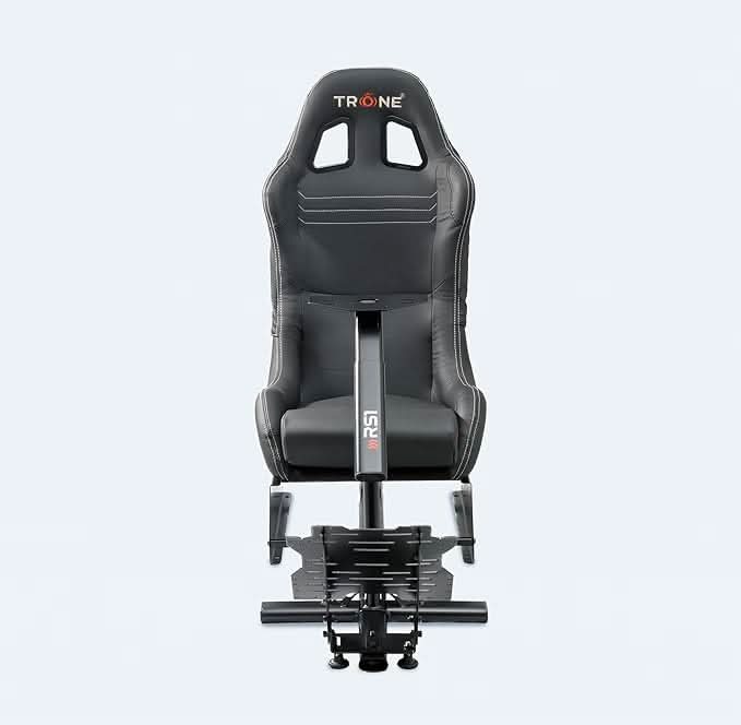 TRONE RS1 Charcoal Leather Racing Simulator Gaming Chair with Seat and Cockpit
