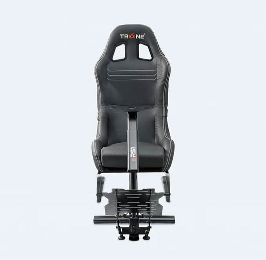 TRONE RS1 Charcoal Leather Racing Simulator Gaming Chair with Seat and Cockpit