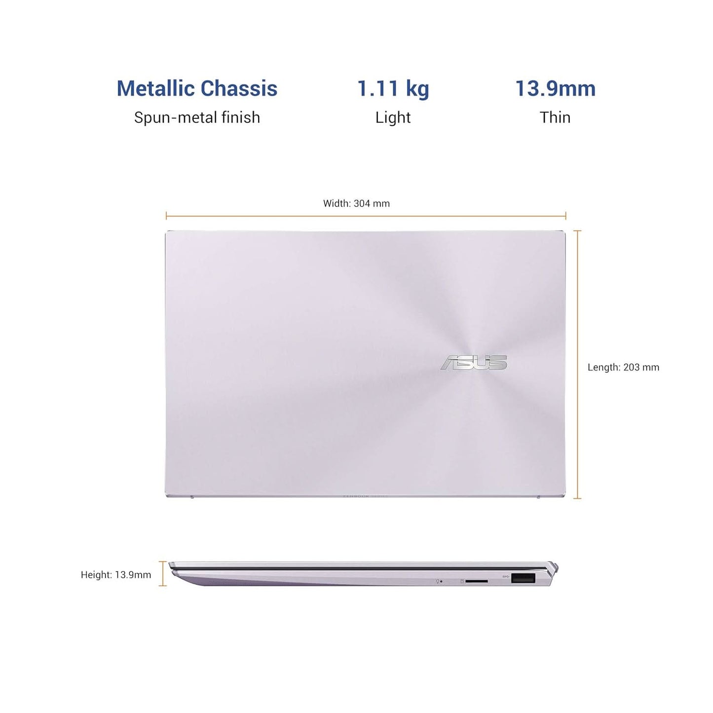 ASUS ZenBook 13 OLED (2021) Intel Core i5-1135G7 11th Gen 14 inch(35cm) 16GB/512GB SSD/Windows 10/Office 2019/Iris Xe Graphics FHD Thin and Light Business Laptop (Lilac Mist/1.14 kg), UX325EA-KG511TS