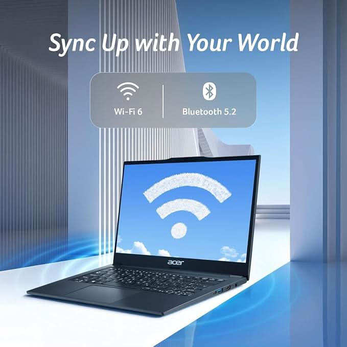 Acer TravelLite Thin Laptop AMD Ryzen 5 7430U (6-Core), 8GB RAM, 512GB SSD, 14 Inch Full HD Anti-Glare Display, Privacy Shutter, Windows 11, Metal Body, 1.34Kg, Black, 1 Year Warranty