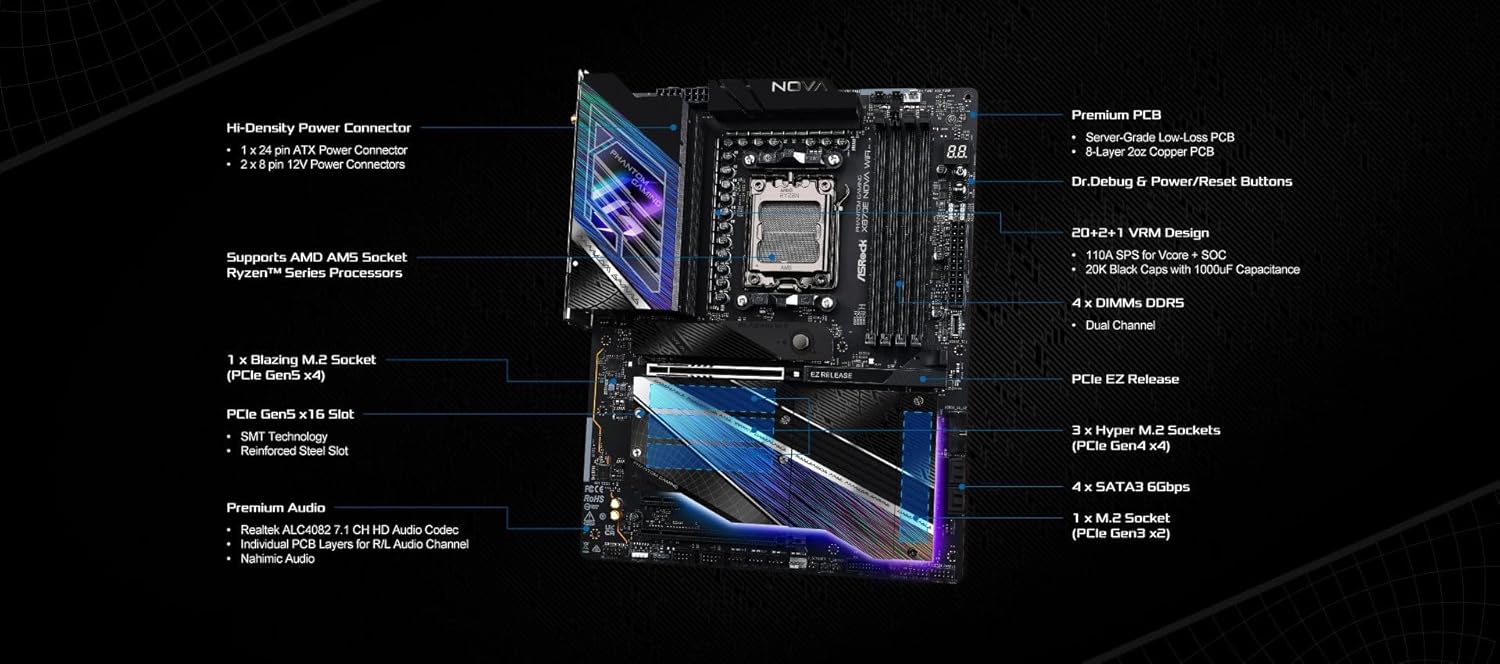 ASROCK X870E NOVA WIFI AM5 AMD X870E– Vishal Peripherals