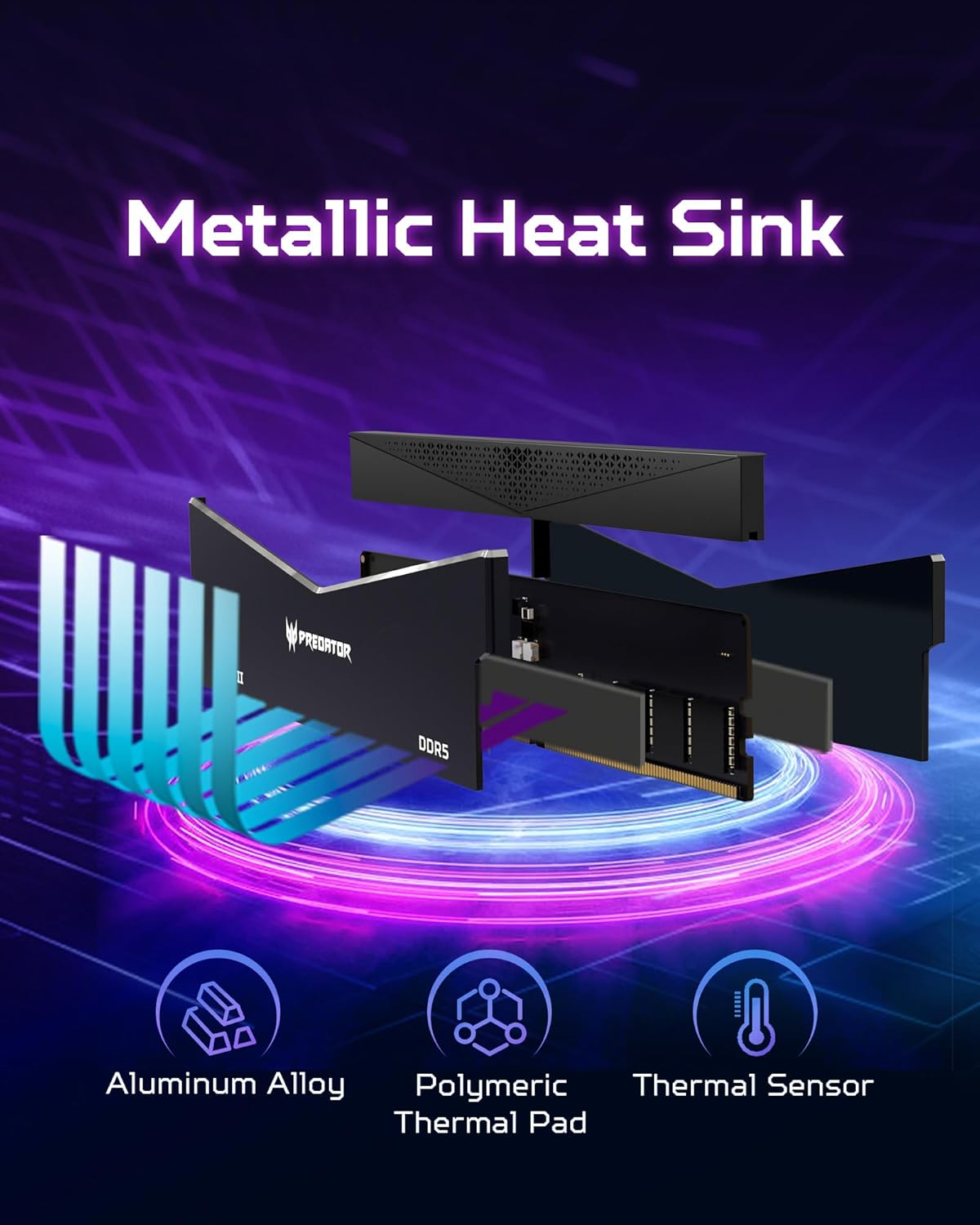 PREDATOR PALLASII DDR5 HEATSINK U-DIMM 6000MHZ 32GB (16GB*2) BLACK BL.9BWWR.433