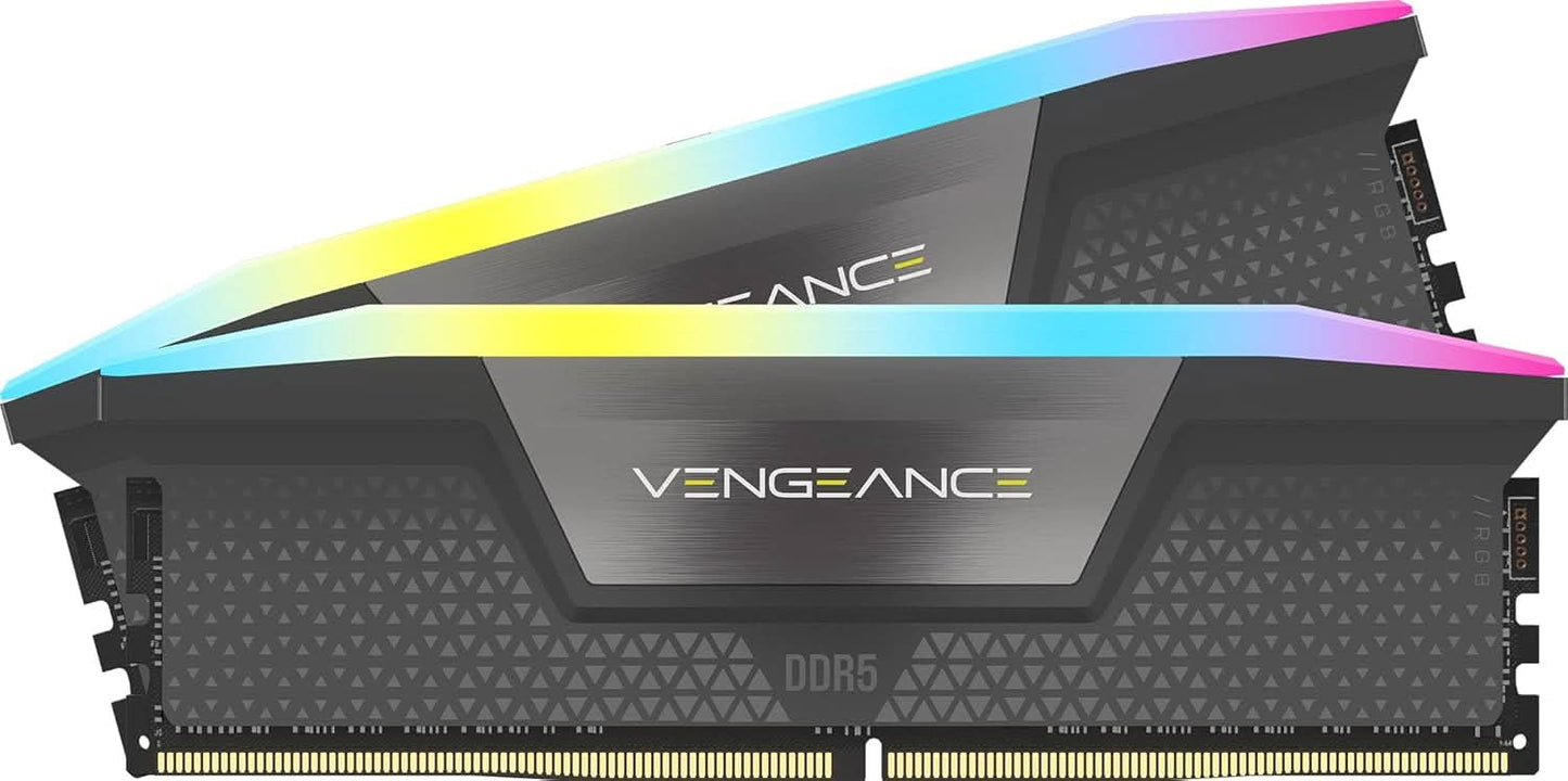 Corsair VENGEANCE CMH32GX5M2E6000Z36 RGB DDR5 32GB (2x16GB) DDR5 6000 CL36-44-44-96 1.35V AMD EXPO & Intel XMP - Grey