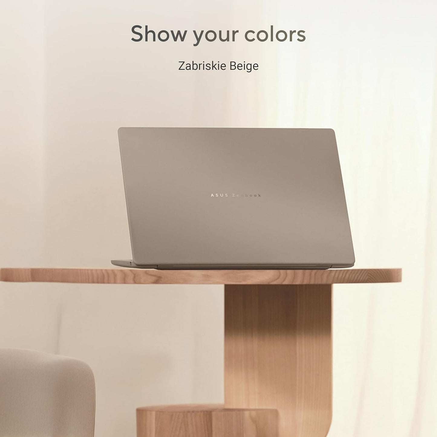 ASUS ZENBOOK A14,SNAPDRAGON X,COPILOT+ AI PC(QUALCOMM ADRENO IGPU/45TOPS/16GB/512GB/FHD+/14"/BACKLIT KEYBOARD/WINDOWS 11/M365 BASIC (1YEAR)*/OFFICE HOME 2024/ZABRISKIE BEIGE/0.98 KG) UX3407QA-QD258WS