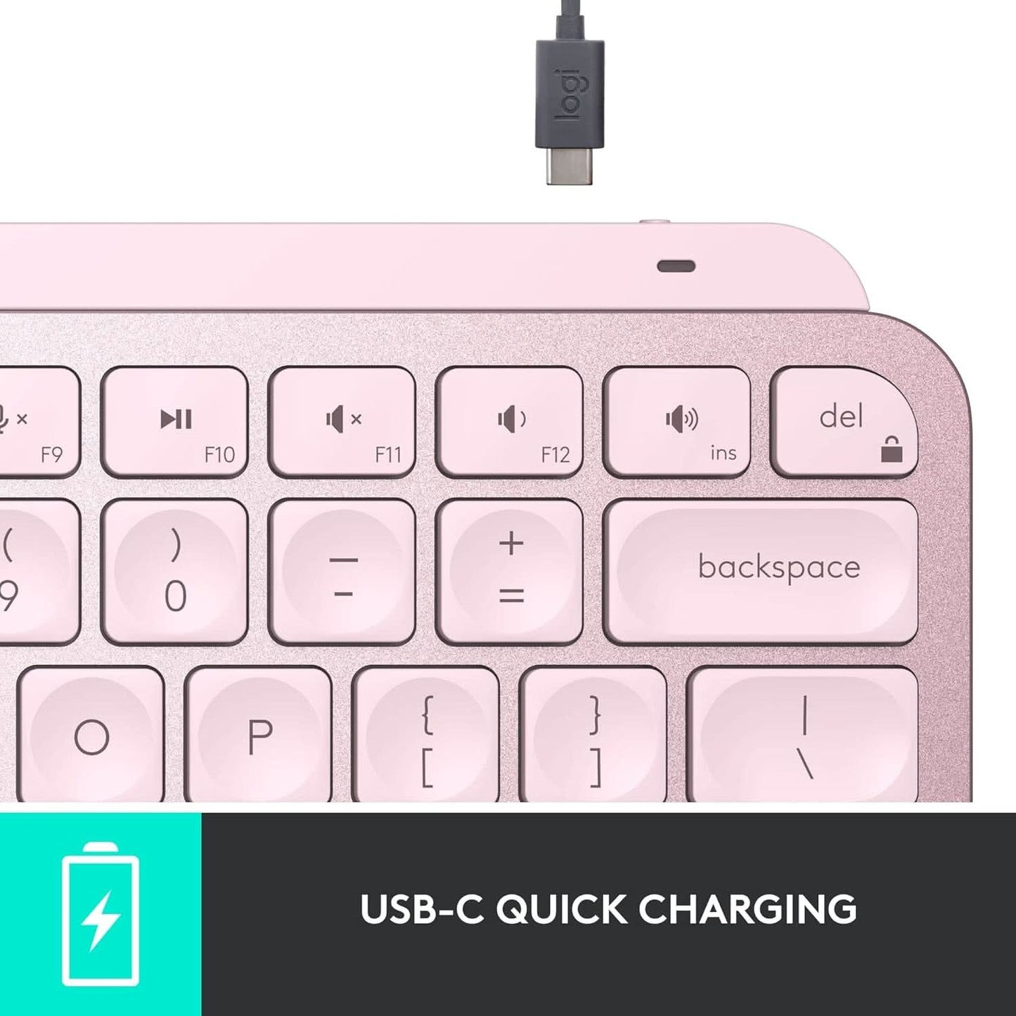 Logitech MX Keys Mini Minimalist Wireless Illuminated Keyboard Rose