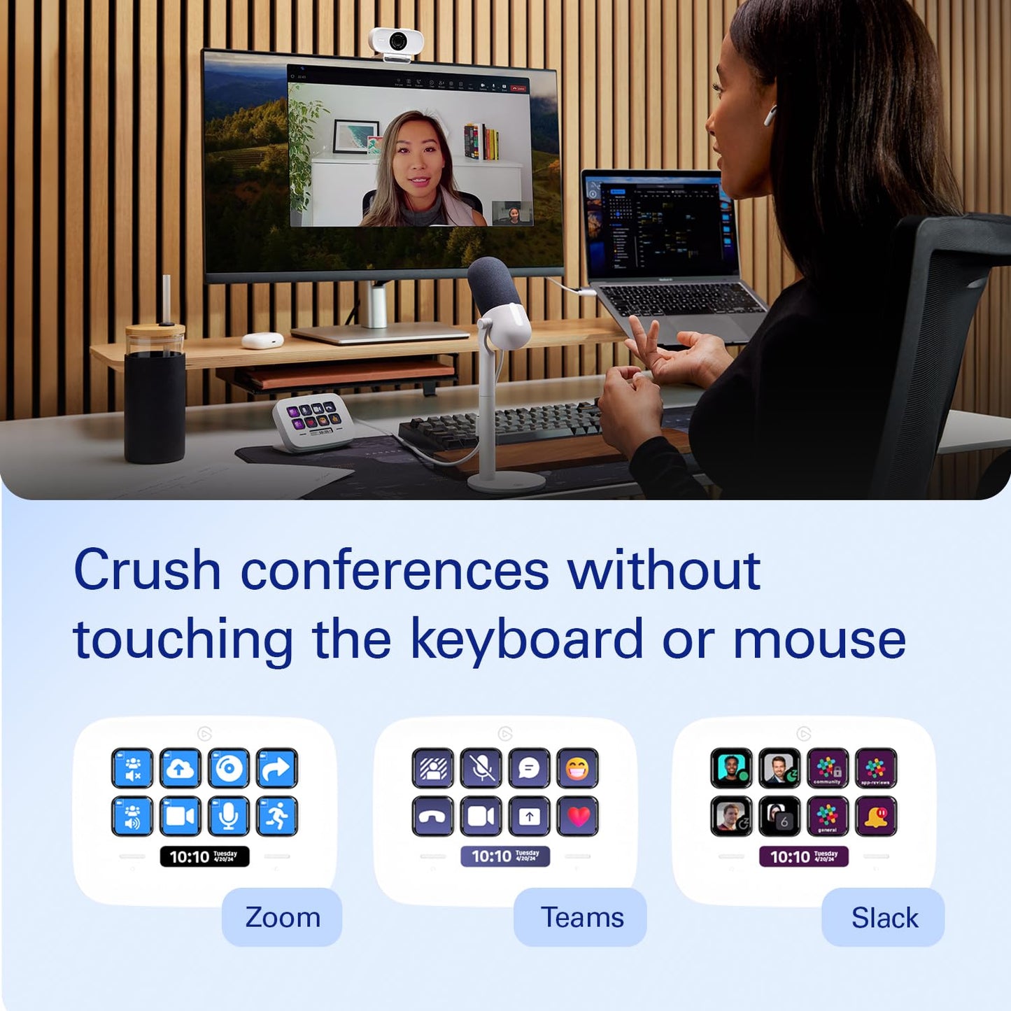 Elgato Stream Deck Neo USB Productivity Controller, 8 Customizable Keys 10GBJ9911