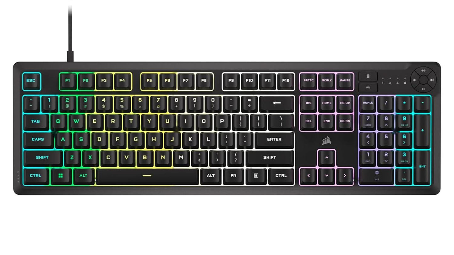 CORSAIR K55 CORE RGB GAMING KEYBOARD BACKLIT ZONED RGB LED RUBBERDOME