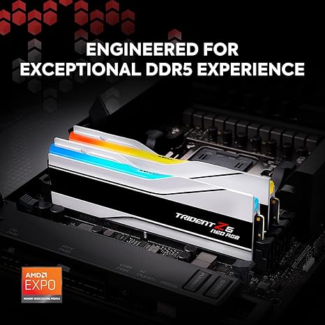 GSKILL TRIDENT Z5 NEO RGB 64GB (32GBX2) DDR5 6000MHZ DESKTOP RAM (WHITE)