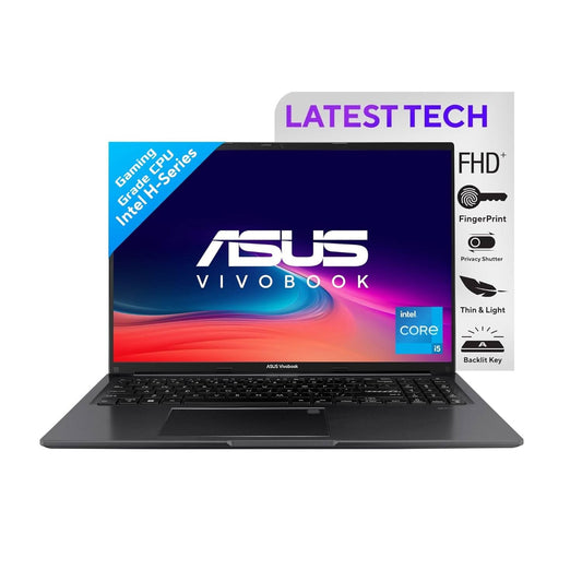 ASUS Vivobook 16, 16 inch (40.64cm) WUXGA 16:10 60 Hz, Intel Core i5-12500H, Thin & Light Laptop (16GB DDR4/512GB SSD/Intel Iris Xe Graphics/Win 11/Office 2021/Indie Black/1.88 Kg), X1605ZAC-MB542WS