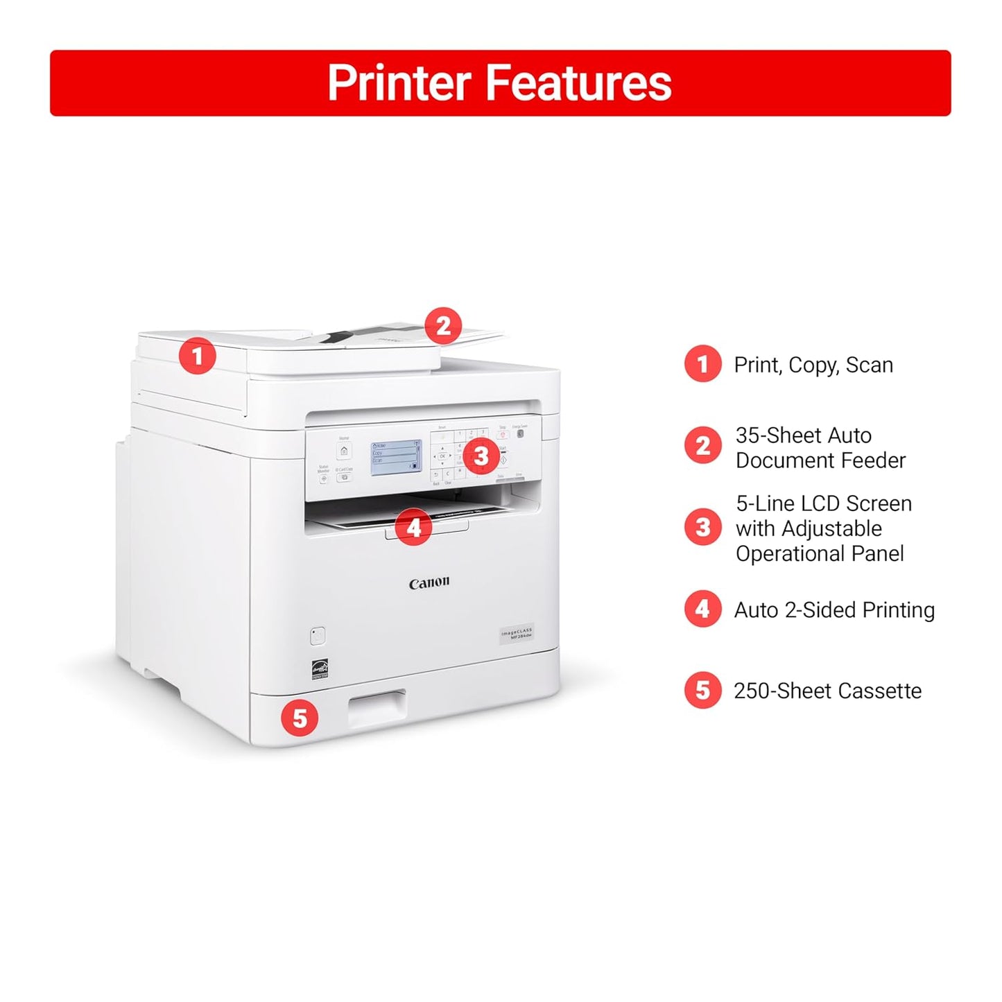 CANON IMAGECLASS MF284DW WHITE PRINTER