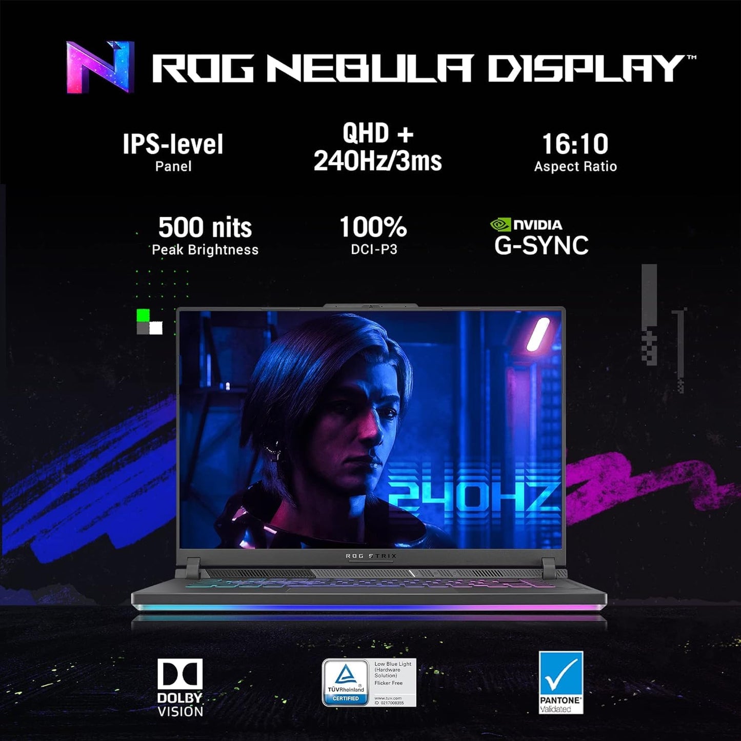 ASUS ROG STRIX G16 13TH GEN,INTEL CORE I9-13980HX GAMING LAPTOP(NVIDIA RTX 4060-8GB/140W TGP/16GB/1TB/QHD+/16"/240HZ/WINDOWS 11/M365 BASIC (1YEAR)*/OFFICE HOME 2024/ECLIPSE GRAY/2.50 KG)G614JV-N4242WS