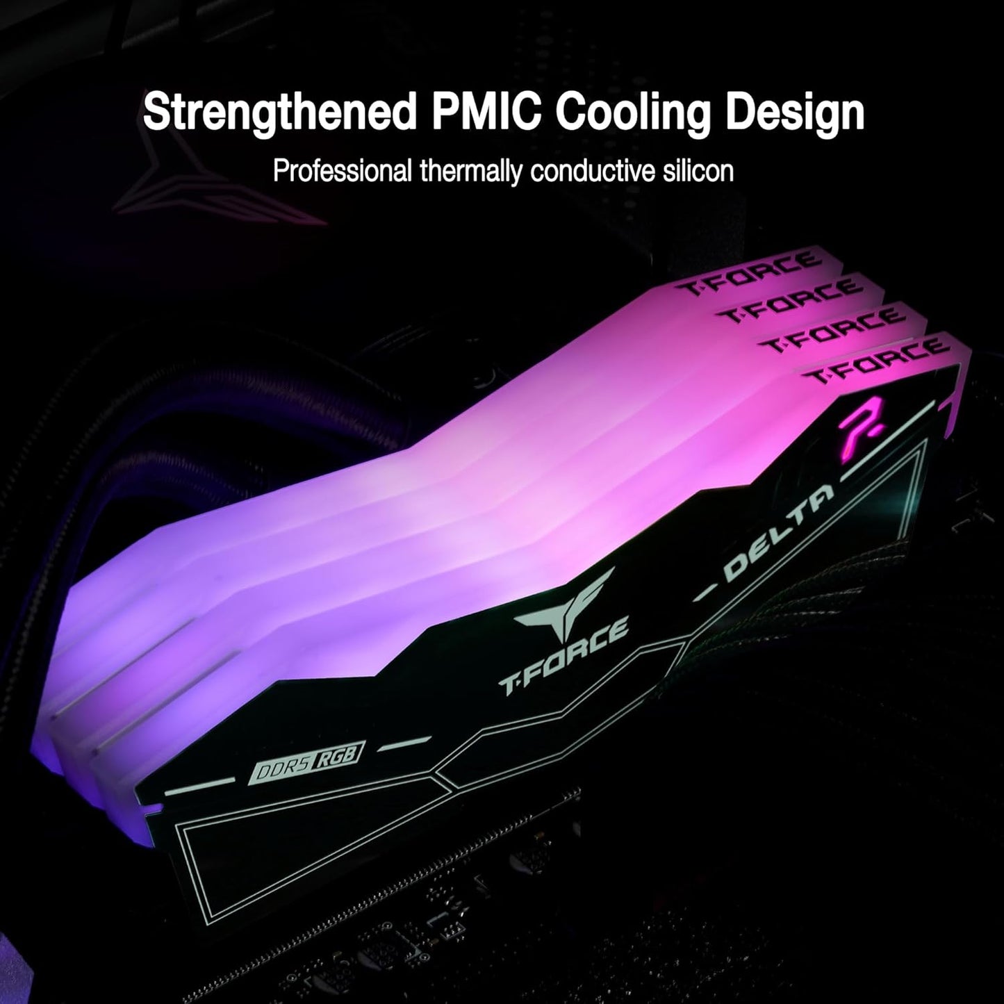 TEAMGROUP T-FORCE DELTA RGB 32GB (16GBX2) DDR5 6000MHZ DESKTOP RAM (BLACK) FF3D532G6000HC38ADC01