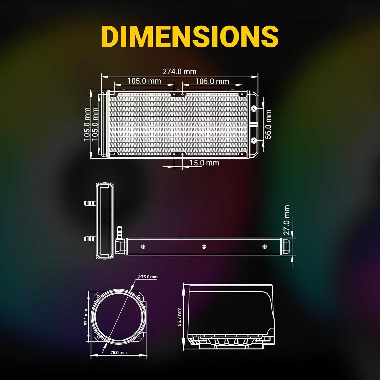 ANT ESPORTS ICE-360 ARGB 360MM AIO LIQUID COOLER BLACK