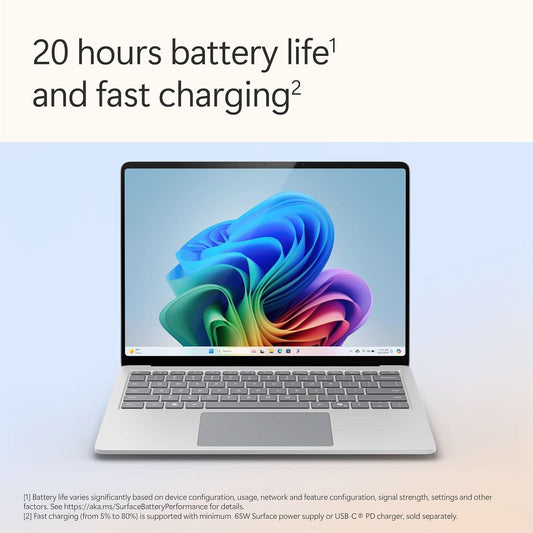 MICROSOFT NEW SURFACE LAPTOP (7TH EDITION) - WINDOWS 11 HOME COPILOT + PC - 13.8 LCD PIXELSENSE TOUCHSCREEN - QUALCOMM SNAPDRAGON X ELITE (12 CORE) - 16GB RAM - 512GB SSD - PLATINUM - ZGP-00023