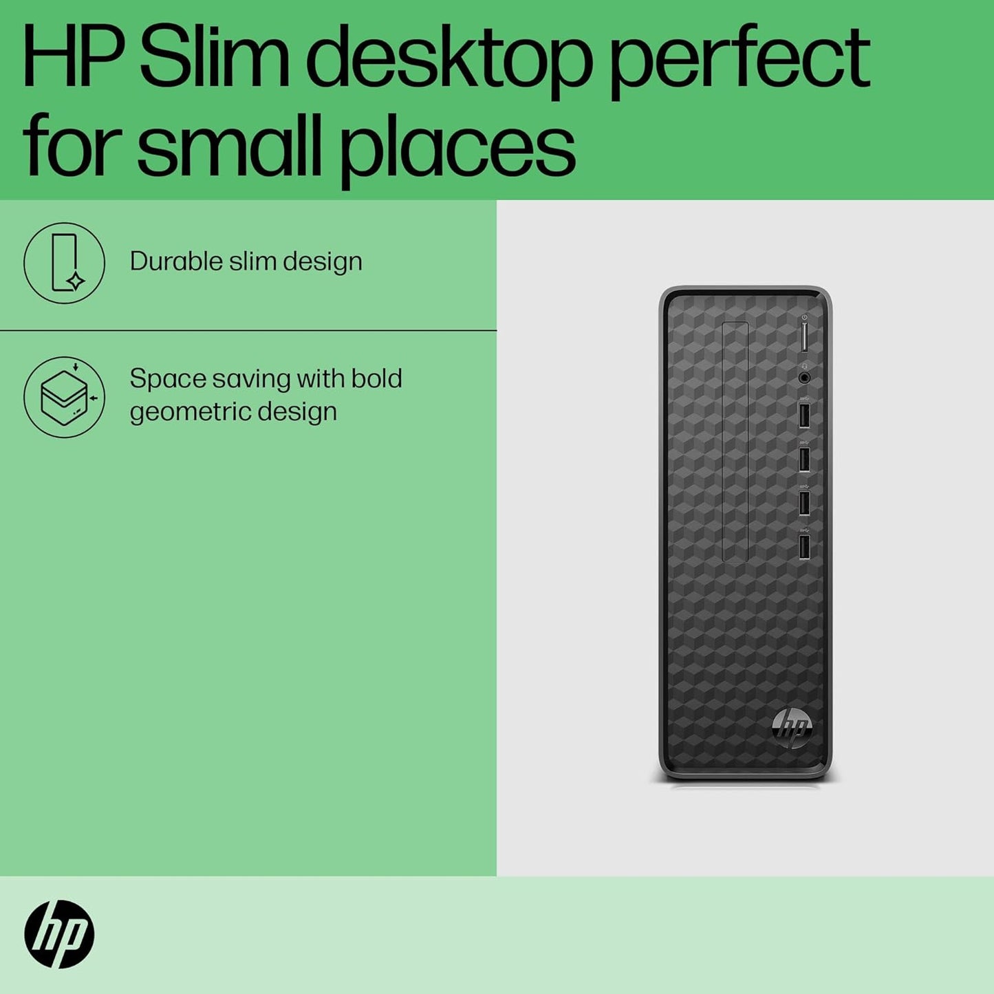 HP SLIM DESKTOP 501-PF2369IN TOWER PC 12TH GEN INTEL CORE I5-12400T(8GB/256 GB SDD/1 TB HDD/WIN 11/MSO/DARK BLACK), WINDOWS 11 HOME, 501-PF2369IN