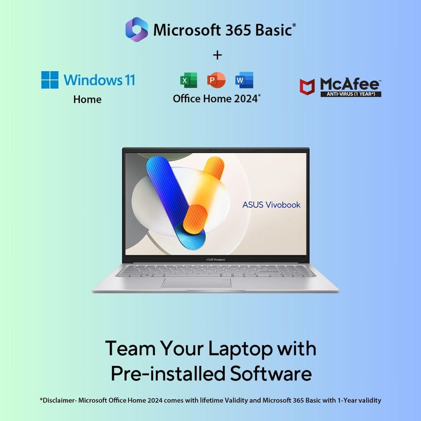 ASUS VIVOBOOK 16,13TH GEN,INTEL CORE I9-13900H,FINGERPRINT(INTEL IRIS X? IGPU/16GB/512GB/FHD+/16"/60HZ/BACKLIT KEYBOARD/WINDOWS 11/M365 BASIC (1YEAR)*/OFFICE HOME 2024/SILVER/1.88 KG) X1605VA-MB9946WS