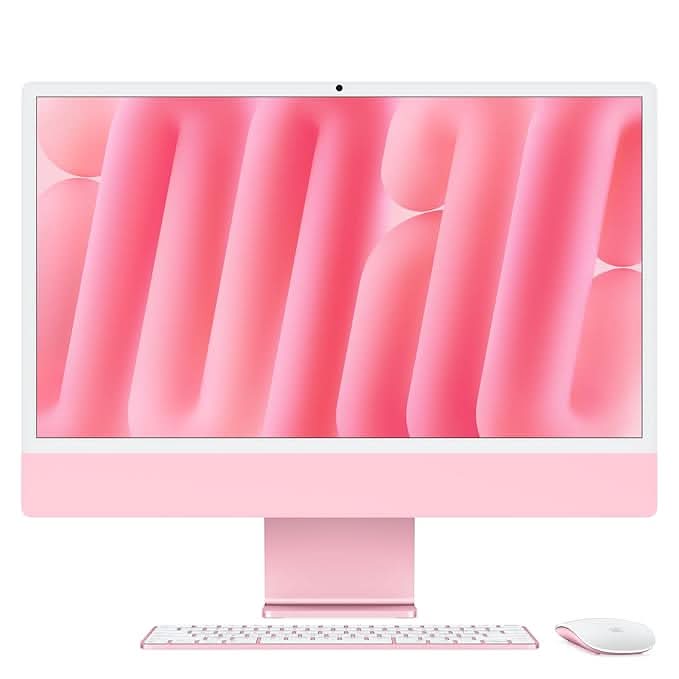 Apple 24-inch iMac with Retina 4.5K display M4 chip with 10 core CPU and 10 core GPU, 16GB, 512GB SSD - Pink
