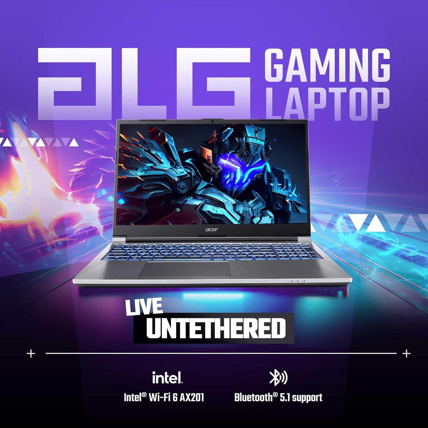 ACER ALG,INTEL CORE I5-12TH GEN 12450H PROCESSOR, NVIDIA GEFORCE RTX 2050-4GB(16GB/512GB) FHD, 39.62CM(15.6") 144HZ, WINDOWS 11 HOME, STEEL GRAY, 1.99KG, AL15G-52, PREMIUM METAL BODY GAMING LAPTOP