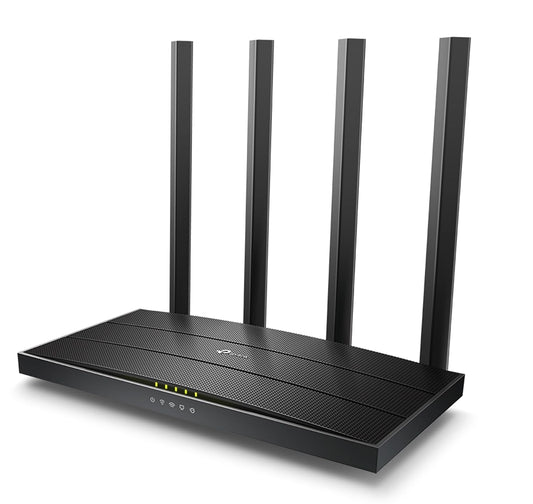 TP-LINK ARCHER AC1200 ARCHER C6 WI-FI SPEED UP TO 867 MBPS/5 GHZ + 400MBPS/2.4 GHZ, 5 GIGABIT PORTS, 4 EXTERNAL ANTENNAS, MU-MIMO, DUAL BAND, WIFI COVERAGE WITH ACCESS POINT MODE, BLACK