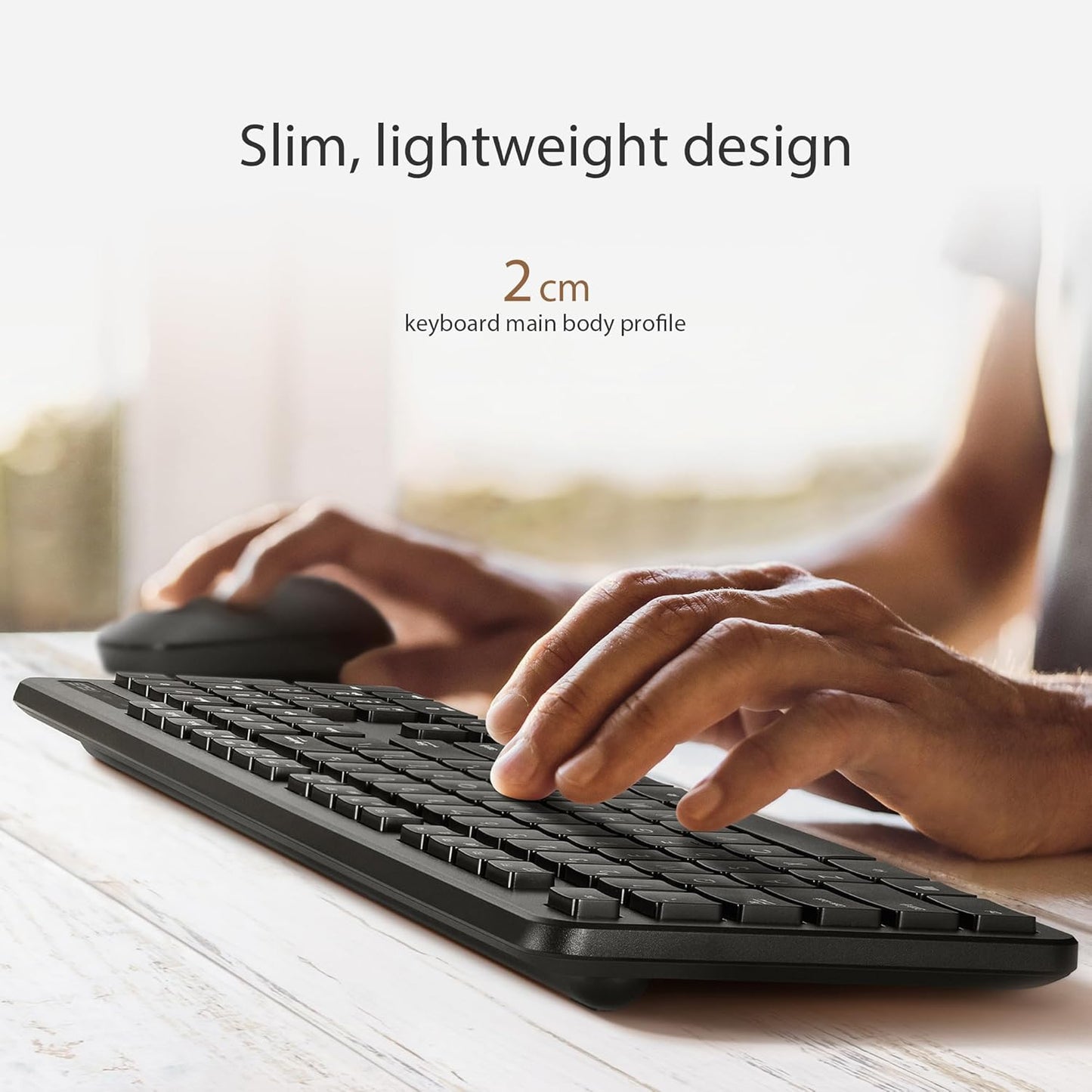ASUS WIRELESS KEYBOARD AND SILENT OPTICAL MOUSE SET CW100 (BLACK)