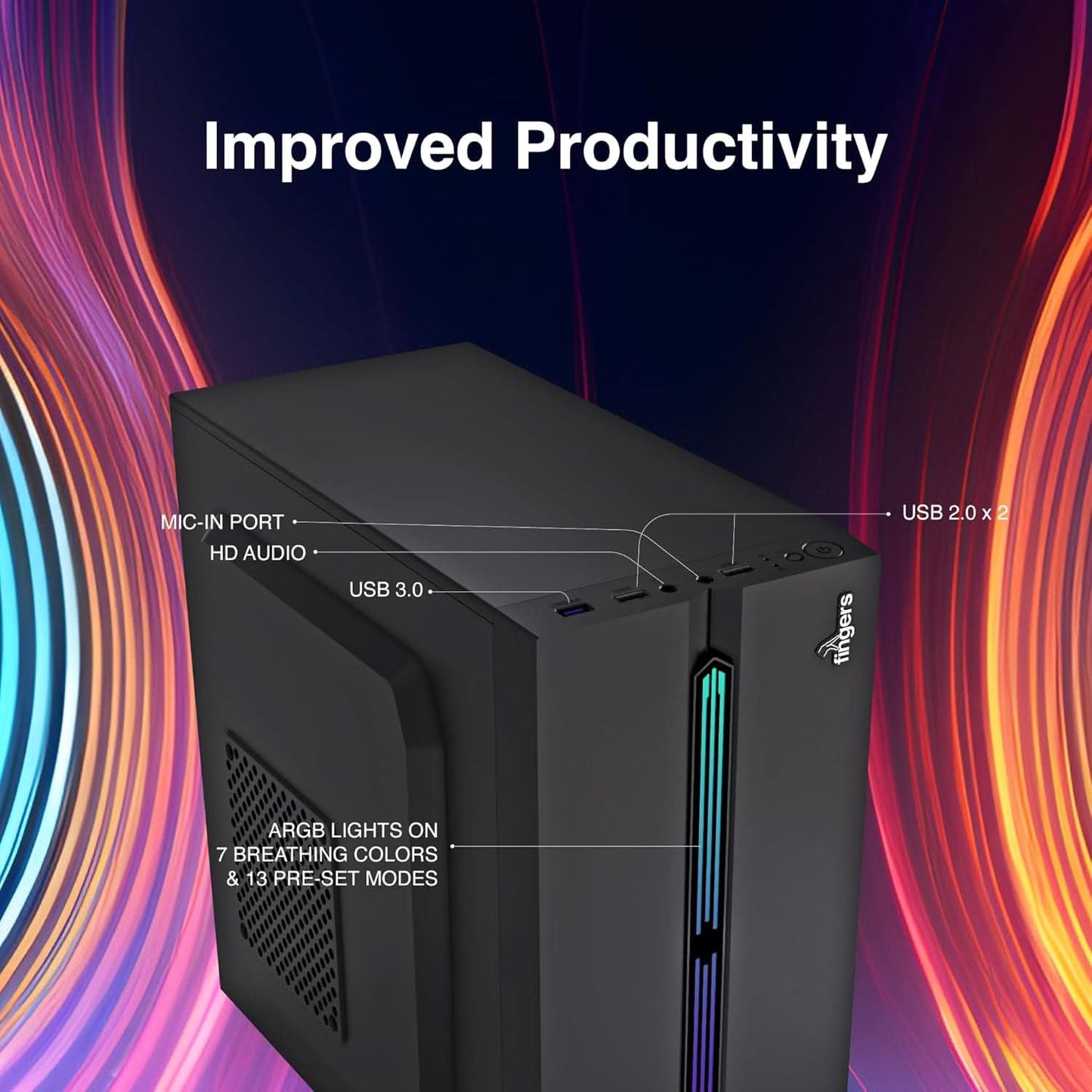 FINGERS RGB-Fortuna Micro-ATX PC Cabinet