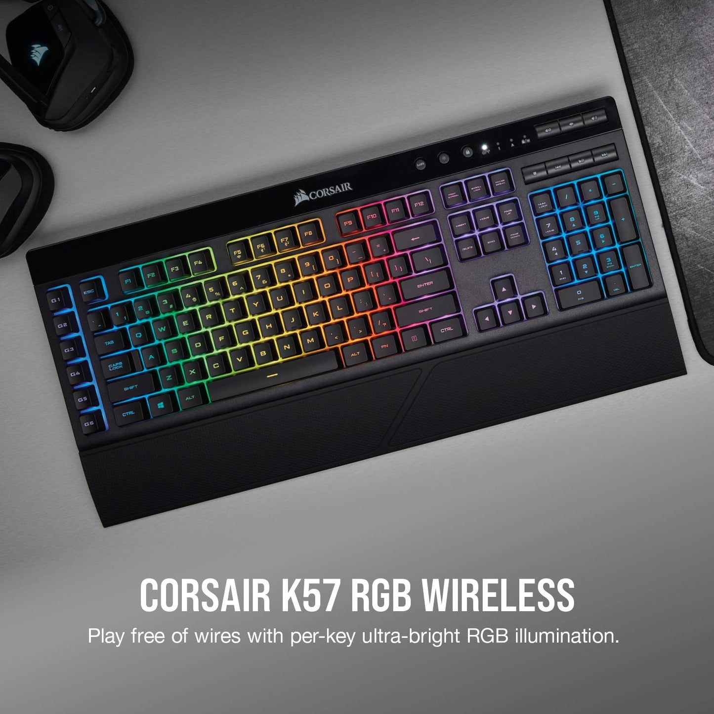 CORSAIR K57 RGB WIRELESS GAMING KEYBOARD, BLACK